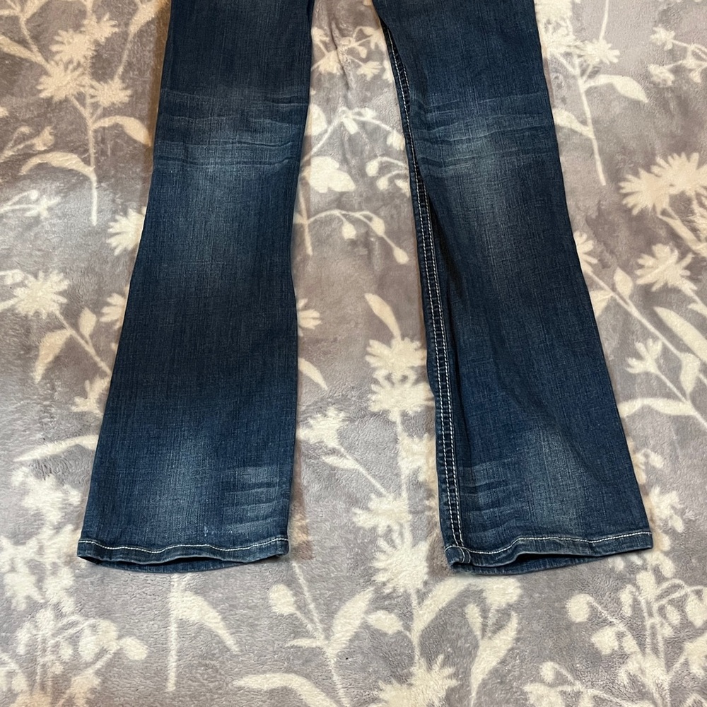 Rock and roll cowgirl denim bootcut jeans - embellished/ distressed W 29 - Picture 7 of 14